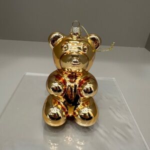 Gold Nostalgia Bear Christmas Ornament NWT